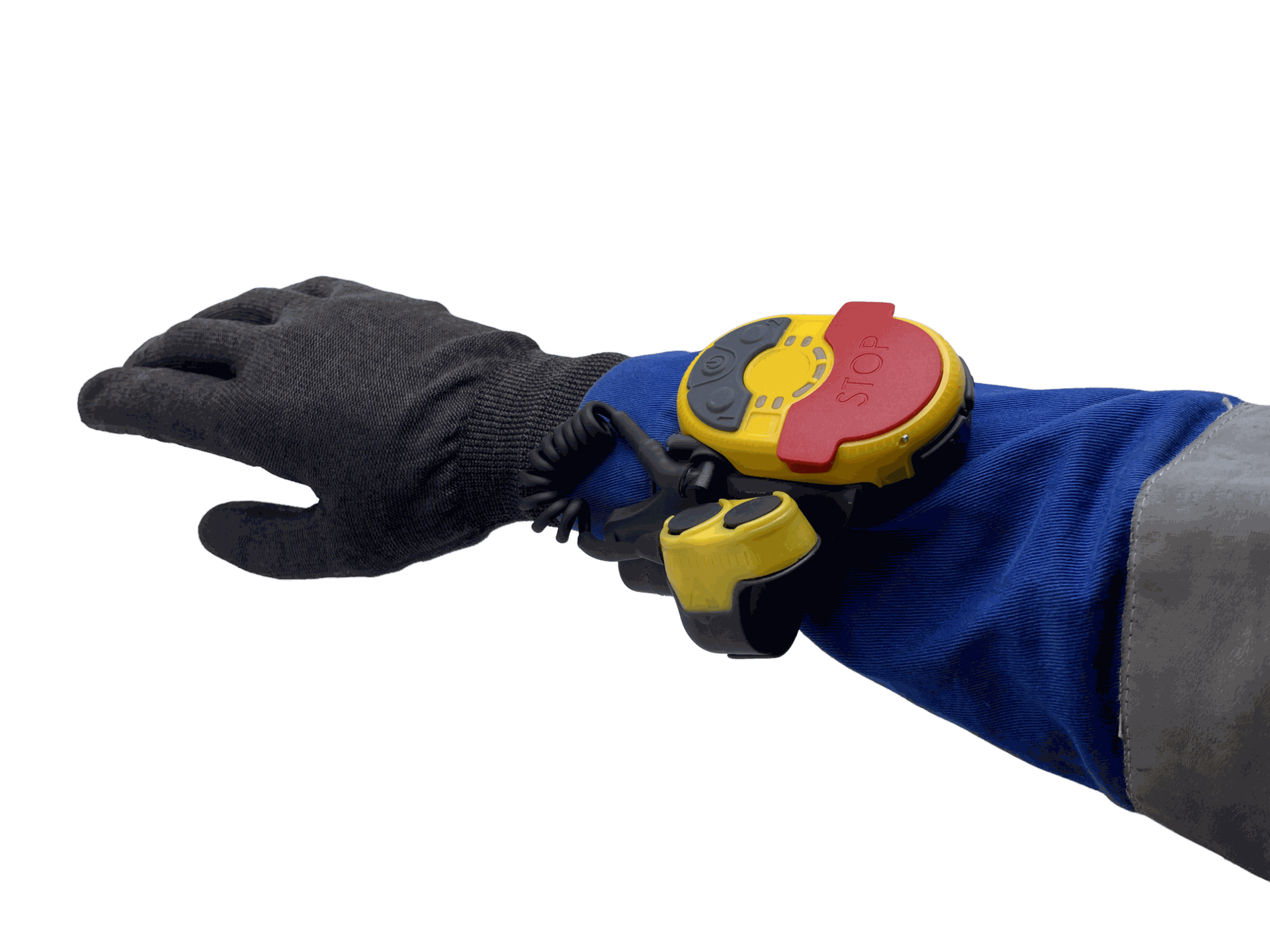 ComHAND wearable industrial remote control worn on the operator's wrist
